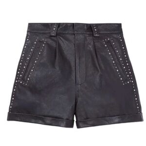 The Kooples Black Studded High Waist Shorts